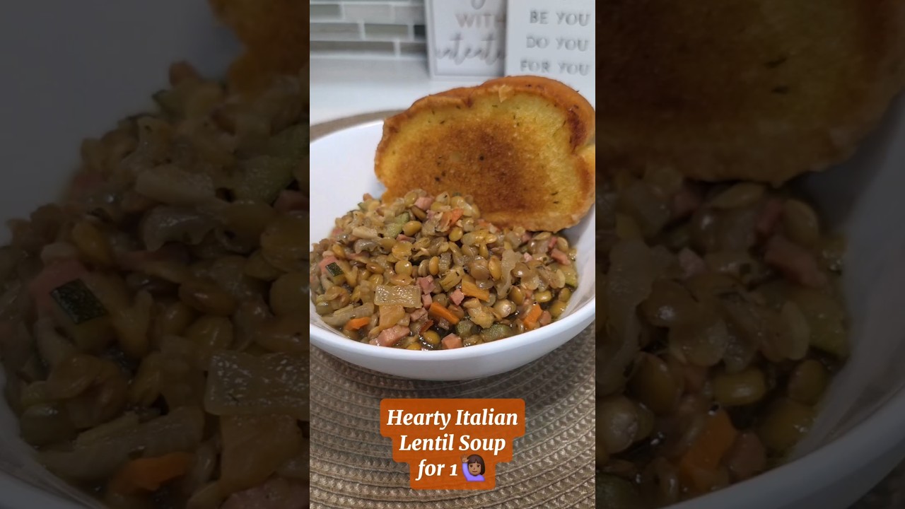 Easy Italian Lentil Soup Recipe. Healthy, High-Protein Comfort Food in Minutes