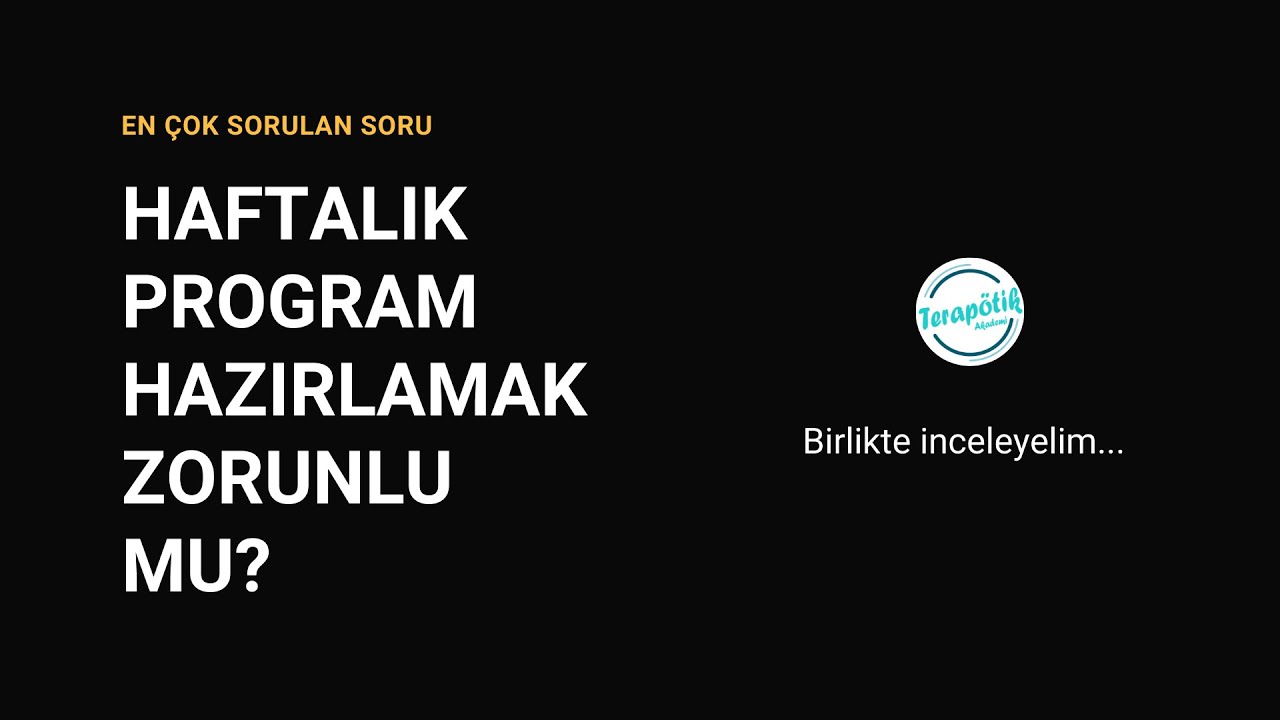 Haftalık Program Hazırlamak Zorunlu Mu?  | Kesin Cevap!