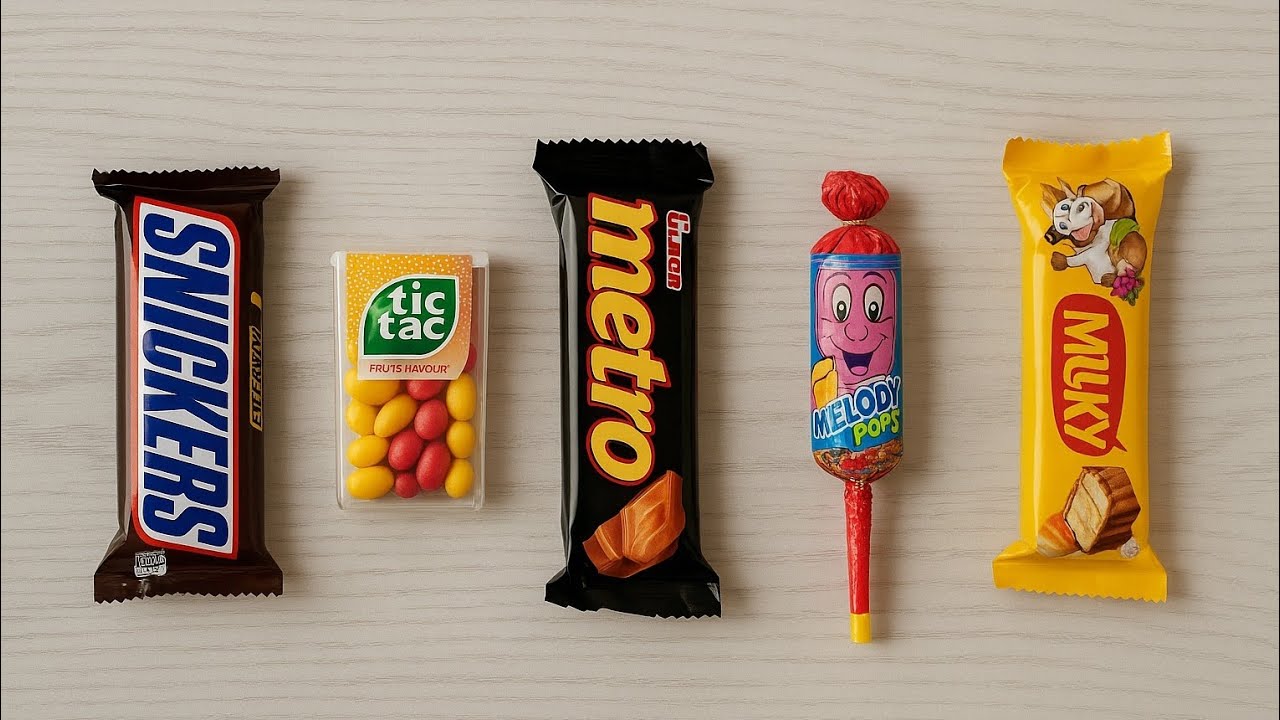 ASMR Most Popular Candys / some lots of colorful rainbow lollipop candy / unpacking chocolate eat🎵