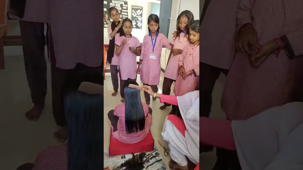 #learning #haircut school girls by teacher
