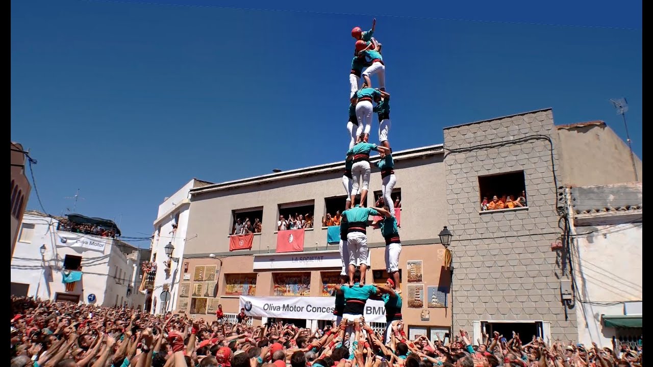 Castellers de Vilafranca - Primer 3 de 8 aixecat per sota - La Bisbal del Penedès 2016