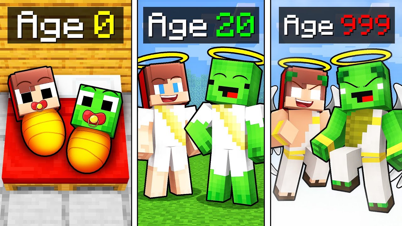JJ and Mikey: BIRTH TO GOD Evolution in Minecraft - Maizen