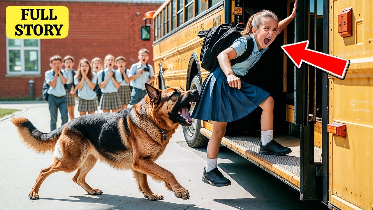 K9 Stops Girl From Boarding School Bus - What He Sensed Left Everyone Speechless.