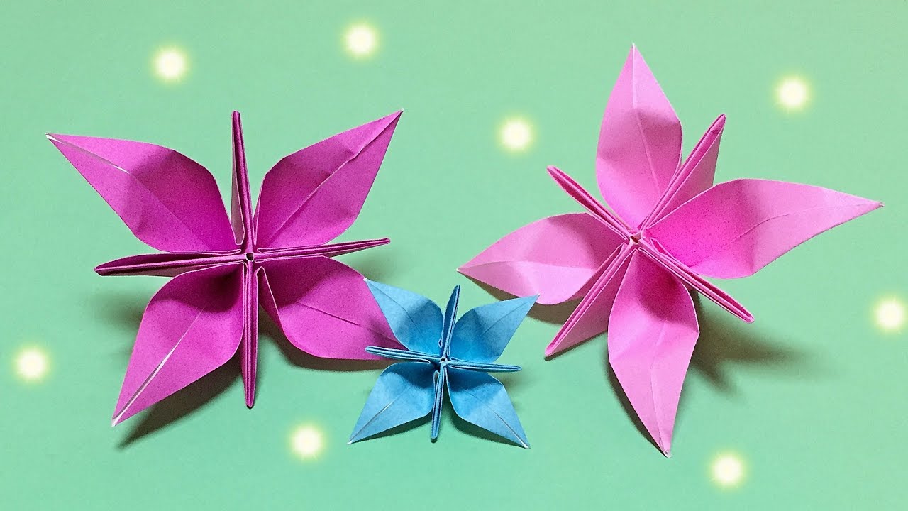 【折り紙】花の簡単で可愛い折り方【音声解説で分かりやすい！】1枚で作れる子供向けの折り紙