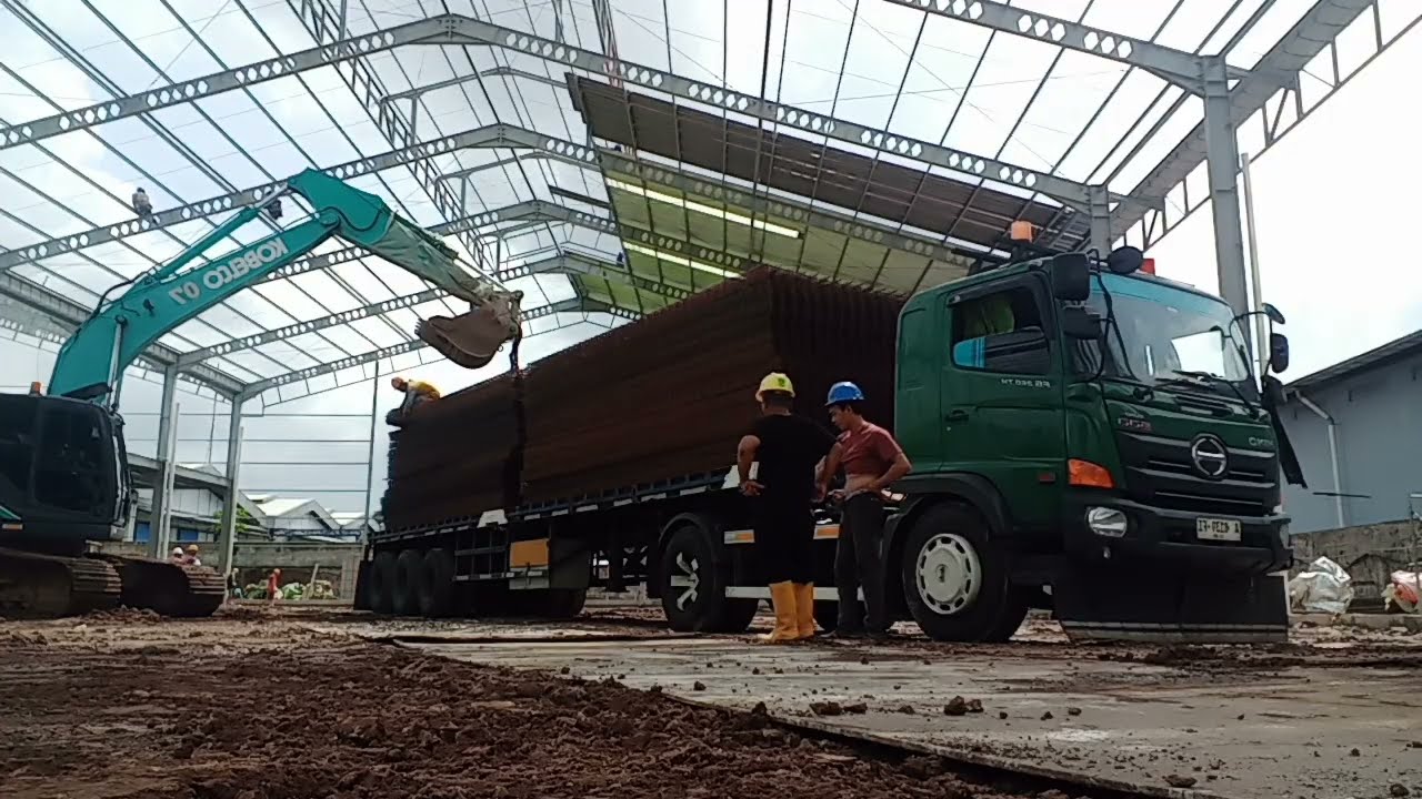 ❗ ,BONGKAR BESI  WIRMES di peroyek Tanggerang Tigaraksa #pekerjaan #supirtruk #perjalanan 