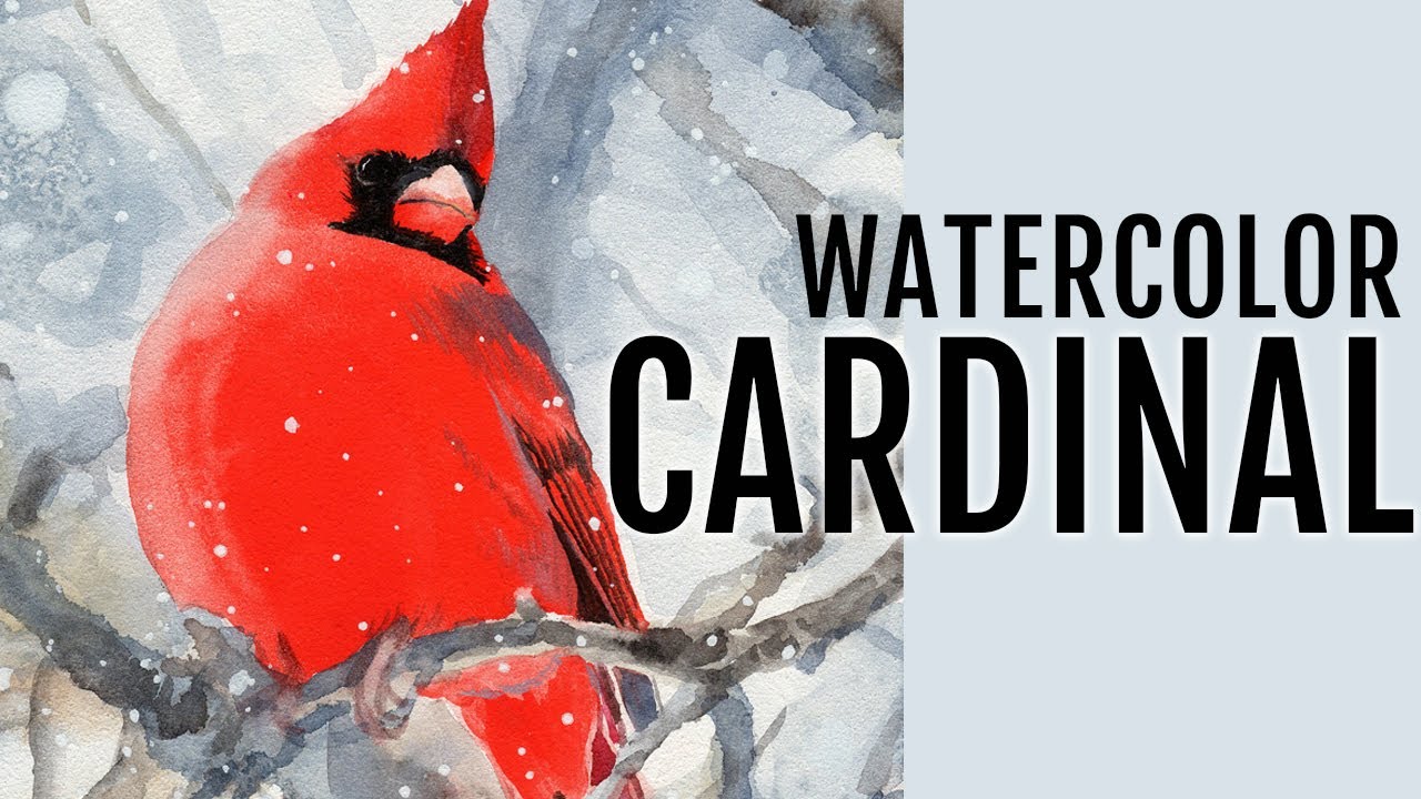 Watercolor Bird Painting Tutorial - How to Paint a Cardinal