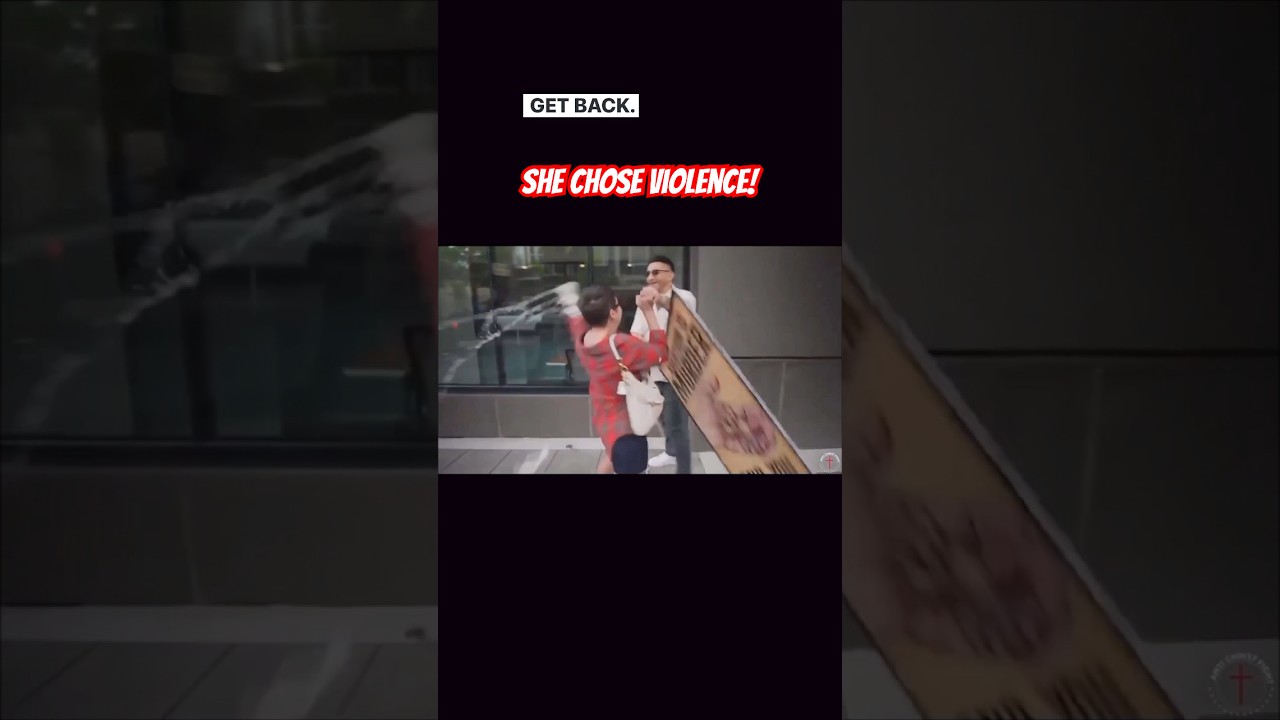Woman LOSES IT and Attacks Man in Public😳 #shortvideo #shorts