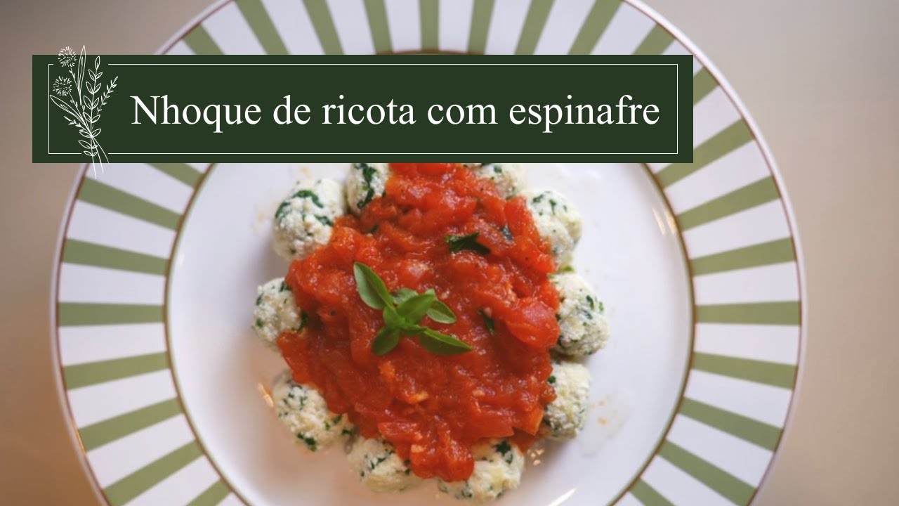 NHOQUE DE RICOTA COM ESPINAFRE