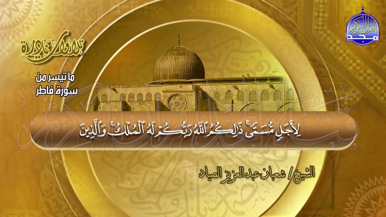 تلاوة تحبيرية رائعة  من ( سورة فاطر ) للشيخ شعبان الصياد  🌴 Shaaban alssyad / Surat Yussof