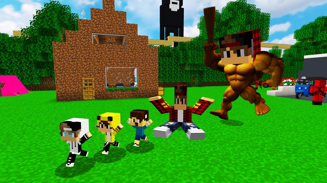 ماين كرافت لكن انقذت جيجي وعبوسي وكعبول من نسختي العملاقة 😨😱 #فلم_ماين_كرافت