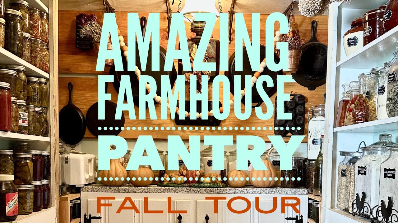 Vintage Fall Tour of my 1900 farmhouse pantry! DIY reclaimed vintage! Cottage Core!