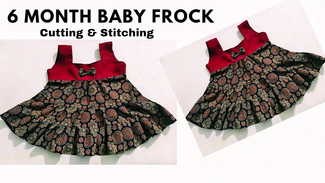6 month Baby frock cutting and stitching || 3 layer Baby frock cutting and stitching
