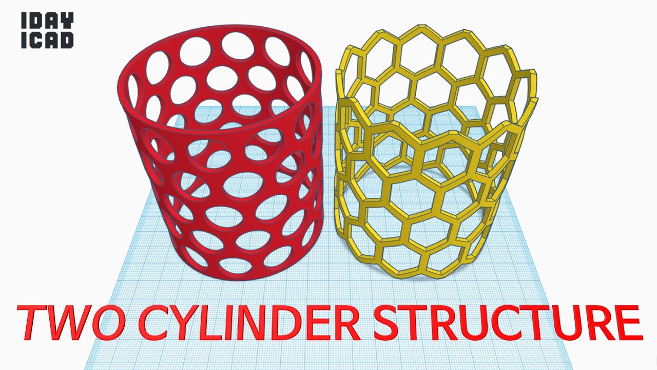 [1DAY_1CAD] TWO CYLINDER STRUCTURE (Tinkercad : Know-how / Style / Education)