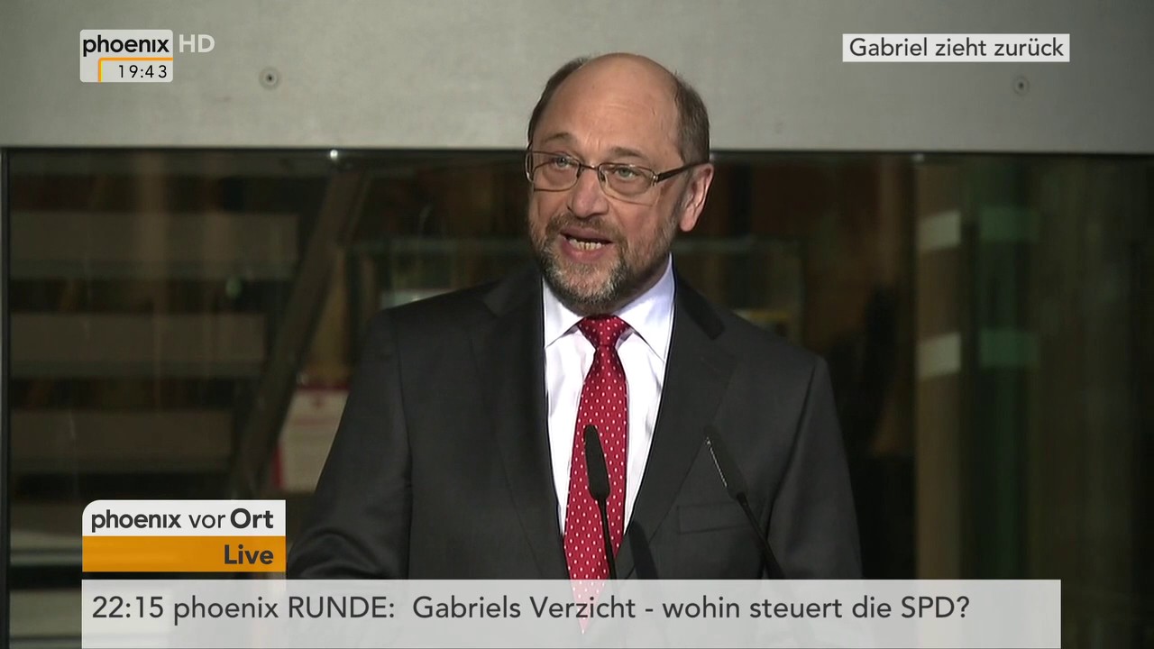Kanzlerkandidat der SPD steht fest: Statements von Martin Schulz und Sigmar Gabriel am 24.01.2017