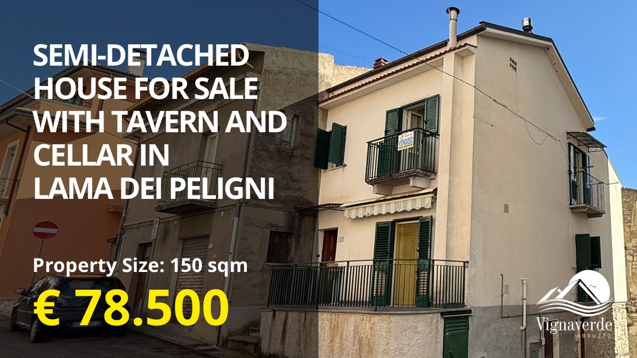 𝐒𝐞𝐦𝐢 𝐃𝐞𝐭𝐚𝐜𝐡𝐞𝐝 𝐇𝐨𝐮𝐬𝐞 𝐟𝐨𝐫 𝐒𝐚𝐥𝐞 𝐢𝐧 𝐈𝐭𝐚𝐥𝐲 𝐰𝐢𝐭𝐡 𝐓𝐚𝐯𝐞𝐫𝐧 𝐚𝐧𝐝 𝐂𝐞𝐥𝐥𝐚𝐫 𝐢𝐧 𝐋𝐚𝐦𝐚 𝐃𝐞𝐢 𝐏𝐞𝐥𝐢𝐠𝐧𝐢 | € 𝟕𝟖.𝟓𝟎𝟎 