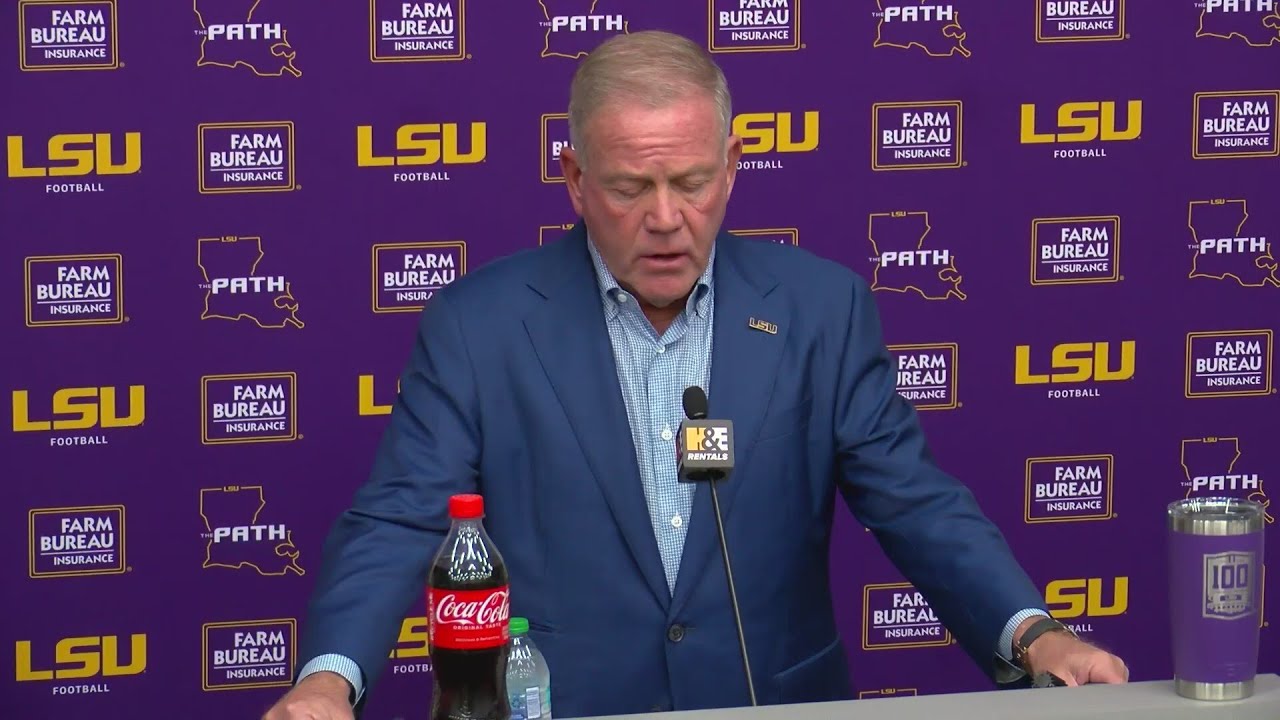 LSU head coach Brian Kelly talks about lawsuit filed by former football player, Greg Brooks.