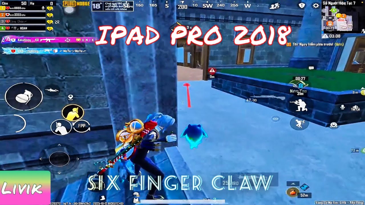 BEST SIX FINGER CLAW PUBG MOBILE GAMEPLAY IPAD PRO 2018 12.9 inch Kenl Plus