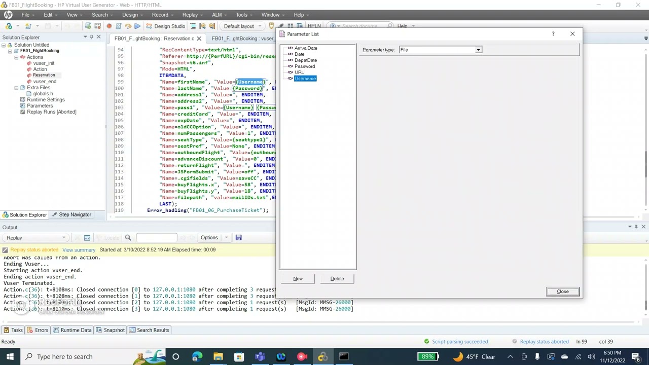 Explanation about Parameterization options in LoadRunner