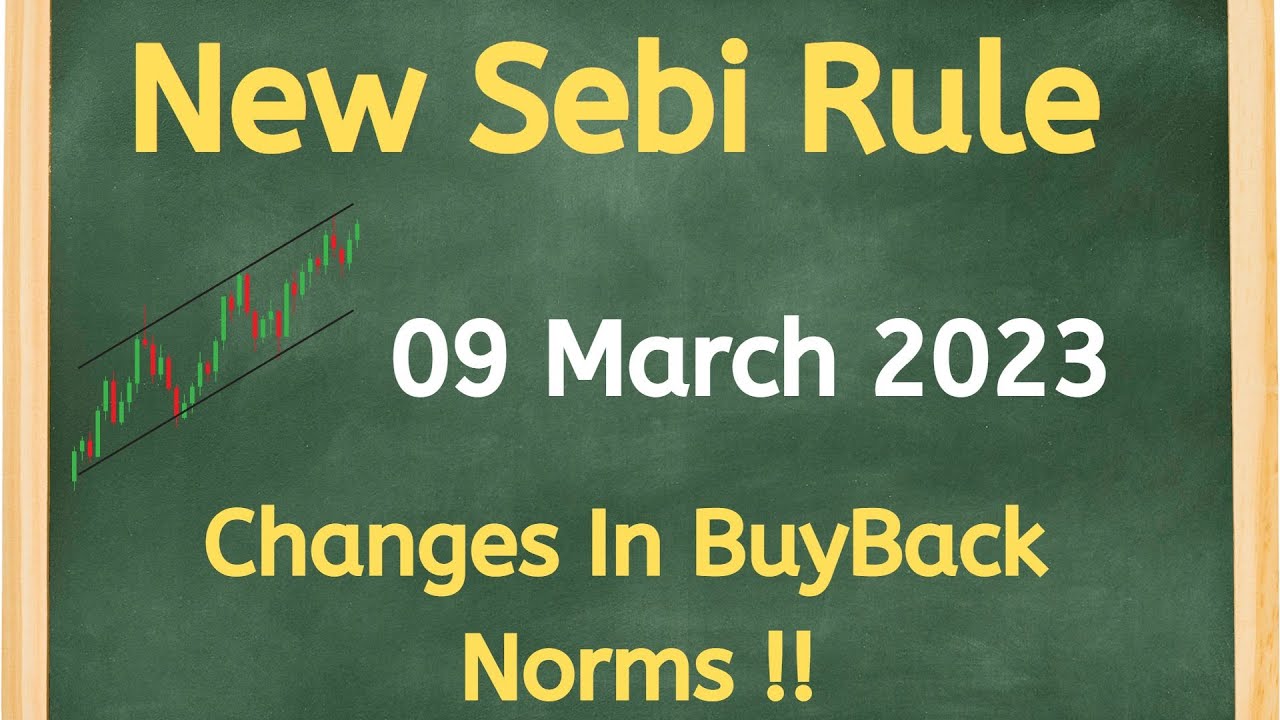 New Sebi Rules | New Buyback Rule | What is Buyback | Tender route BuyBack | Open Market Buyback