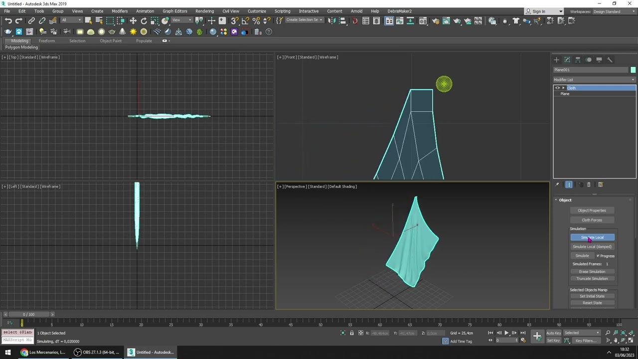 Tutorial 3ds Max Trapo Colgado con modificador Cloth