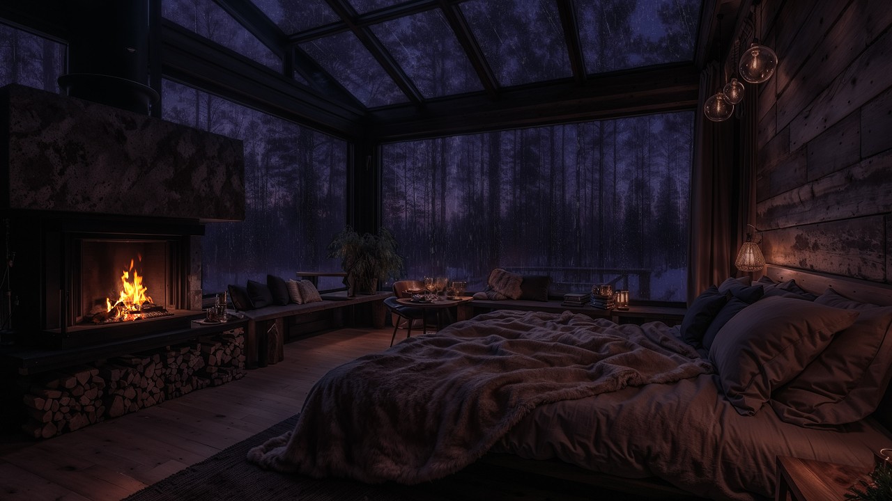 Tranquilidad de Lluvia en Habitación del Bosque | Sonidos Suaves para Dormir Mejor