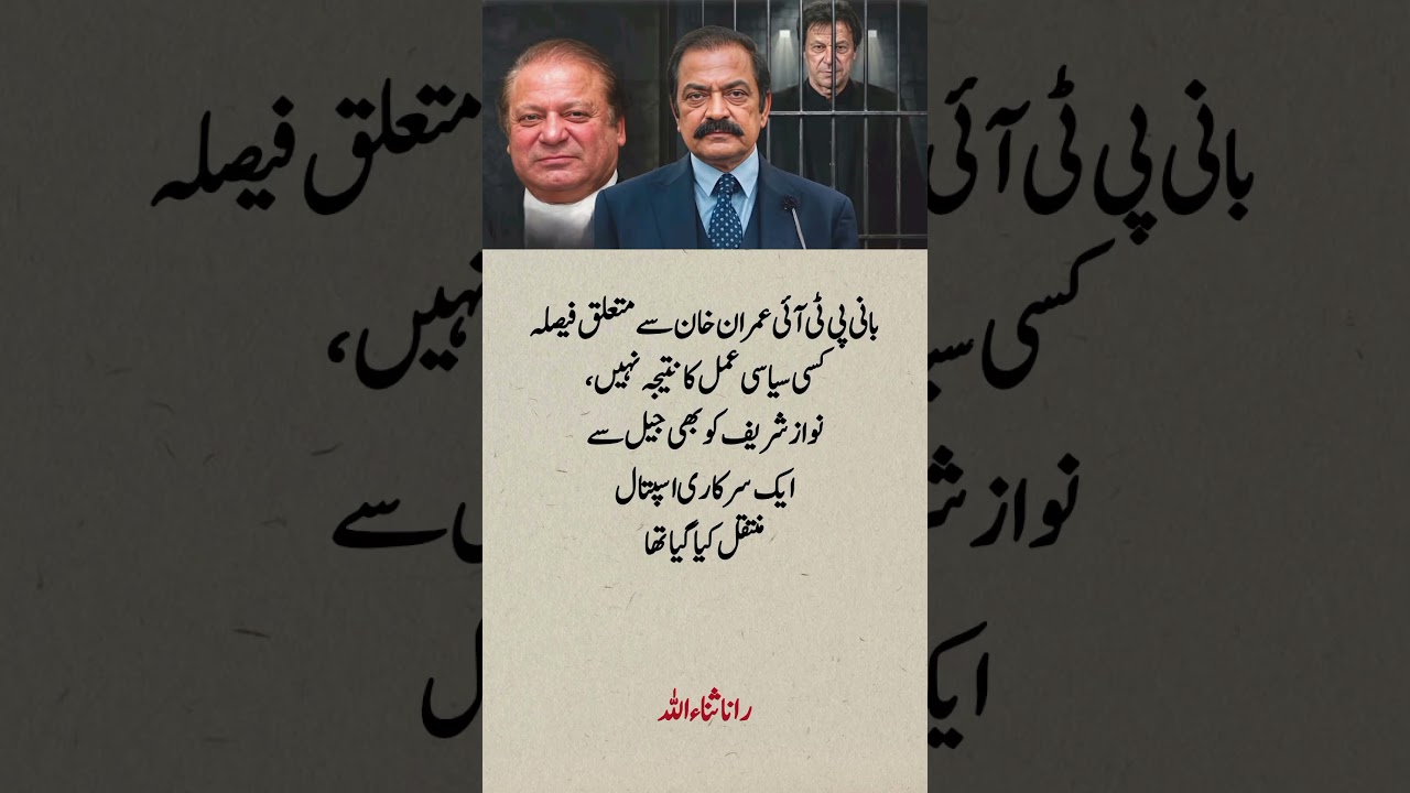 Rana Sanaullah on Imran Khan Hospital Transfer: &ldquo;The Decision Was Not Political&rdquo;