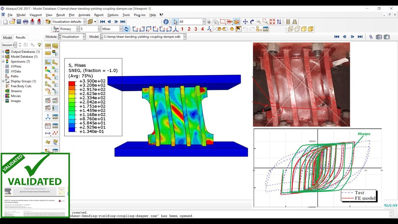 Seismic performance of shear-bending yielding damper Abaqus