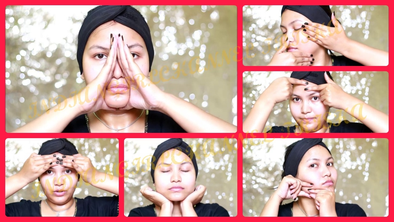 Face massage techniques for glowing youthful skin/face self massage