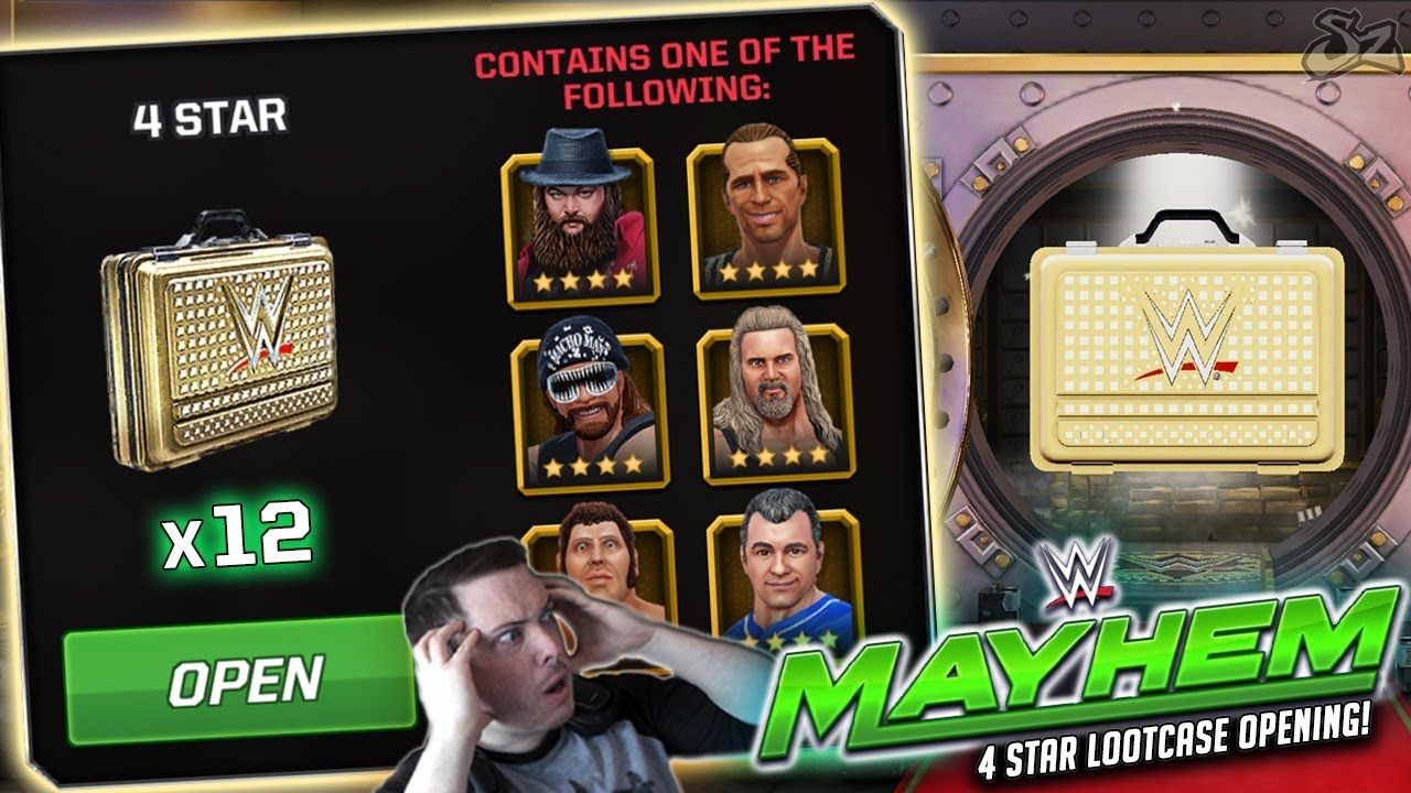 MASSIVE 4 STAR LOOTCASE OPENING!! 12 NEW SUPERSTARS! | WWE Mayhem