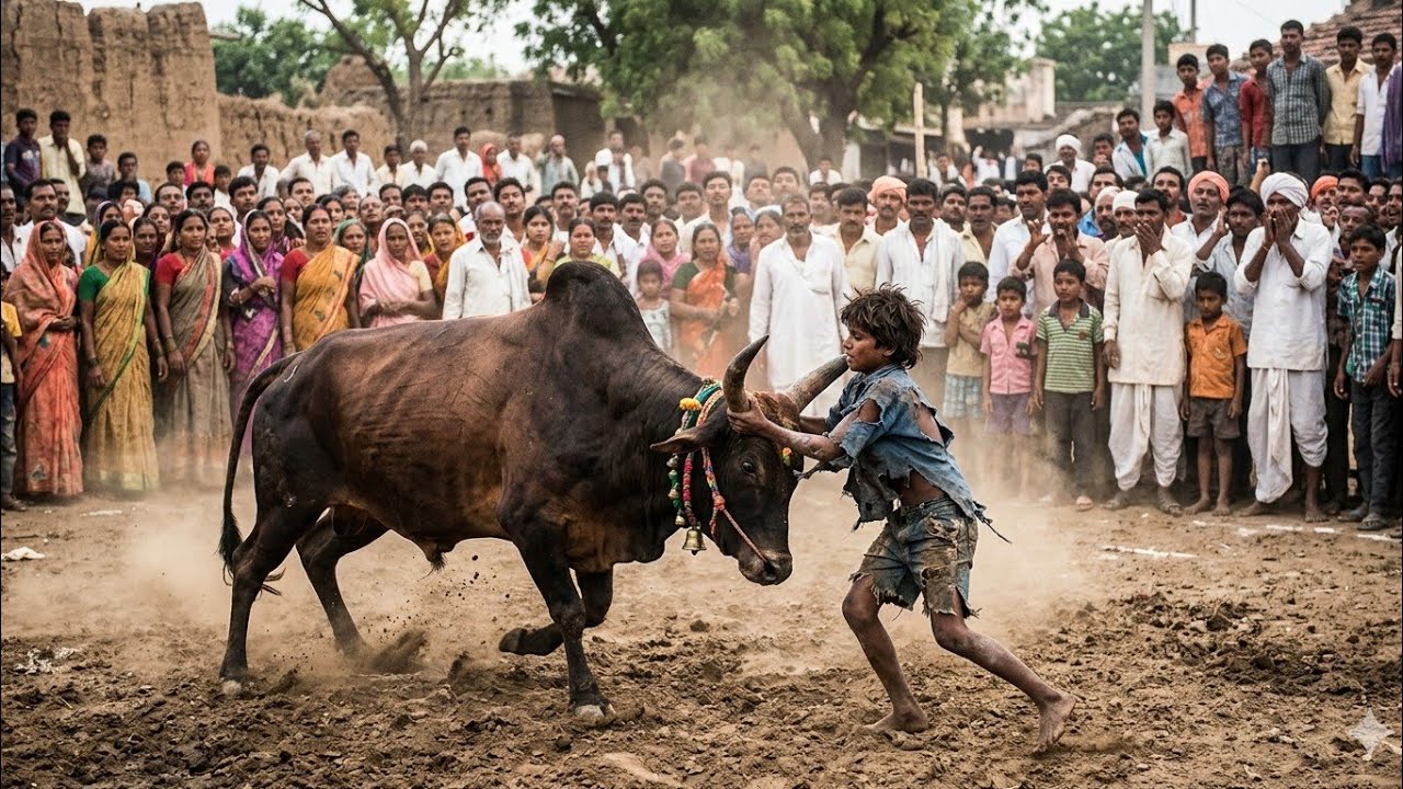 गरीब बच्चे ने कहा मैं करूंगा...खूंखार सांड को काबू, फिर जो हुआ...