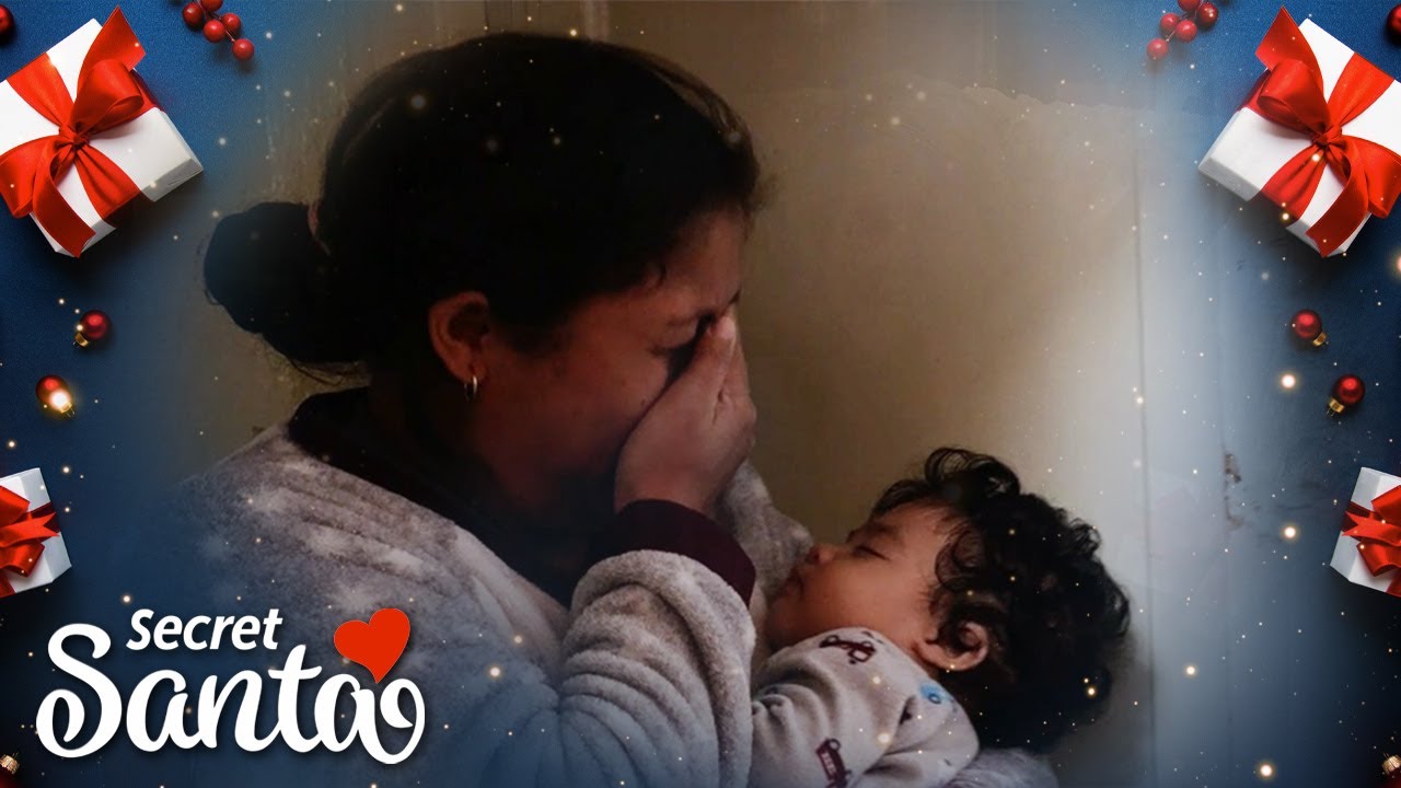 Young mother with baby born at 27 weeks breaks down opening gifts from a Secret Santa