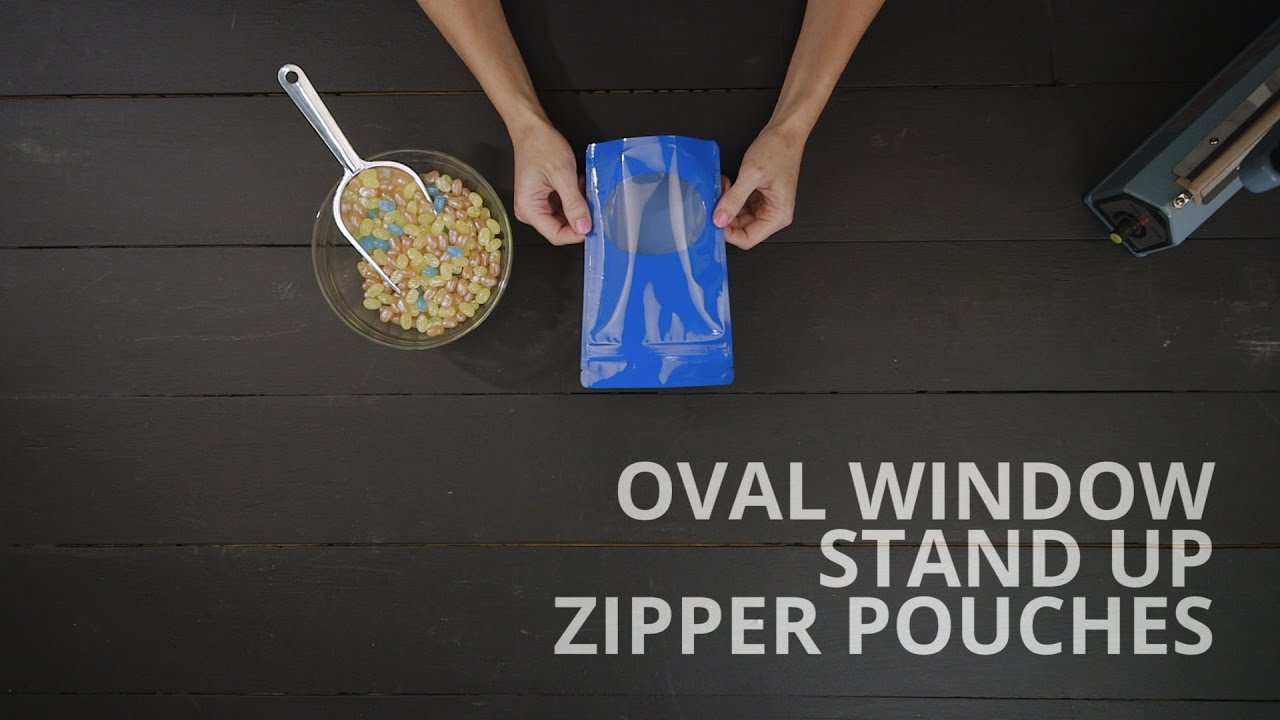 Oval Window Stand Up Zipper Pouches - Retail Packaging Options