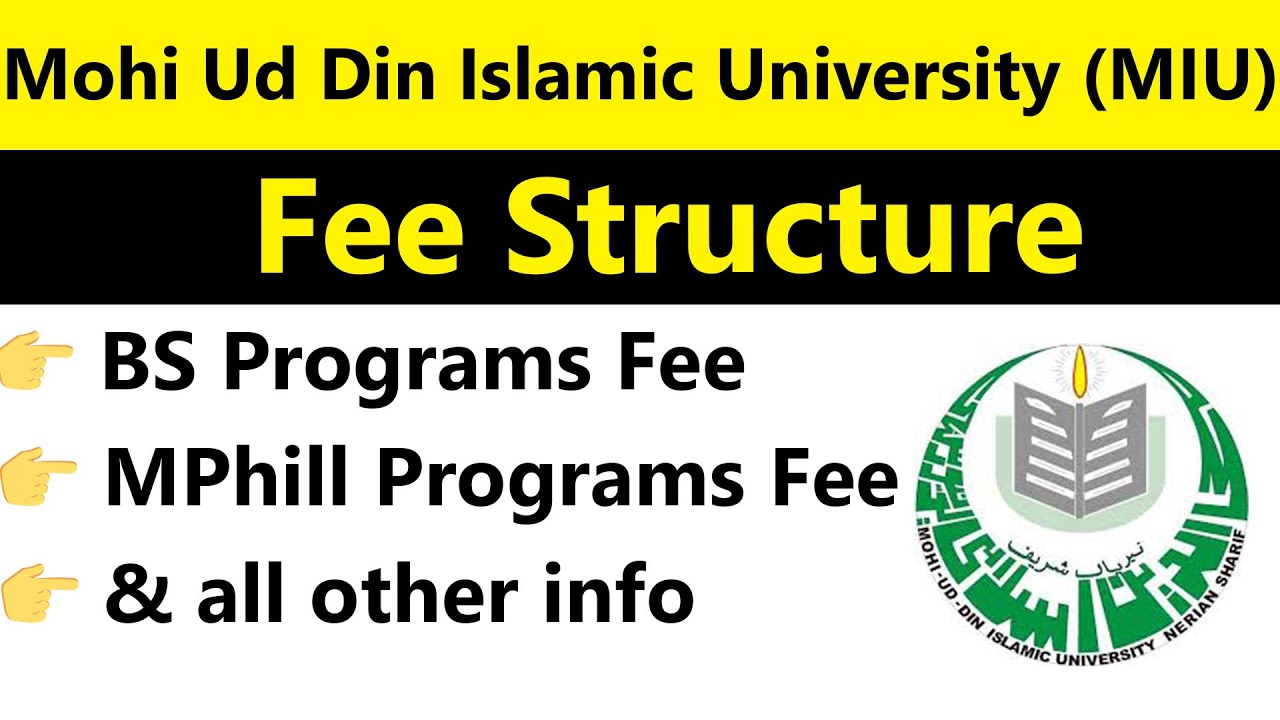 Mohi Ud Din Islamic University (MIU) Fee Structure 2024: BS and MPhil Programs