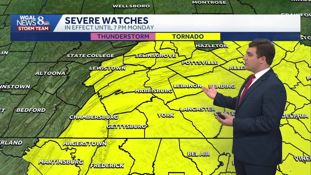 ALERT - Tornado Watch Until 7 PM Monday In South Central Pennsylvania
