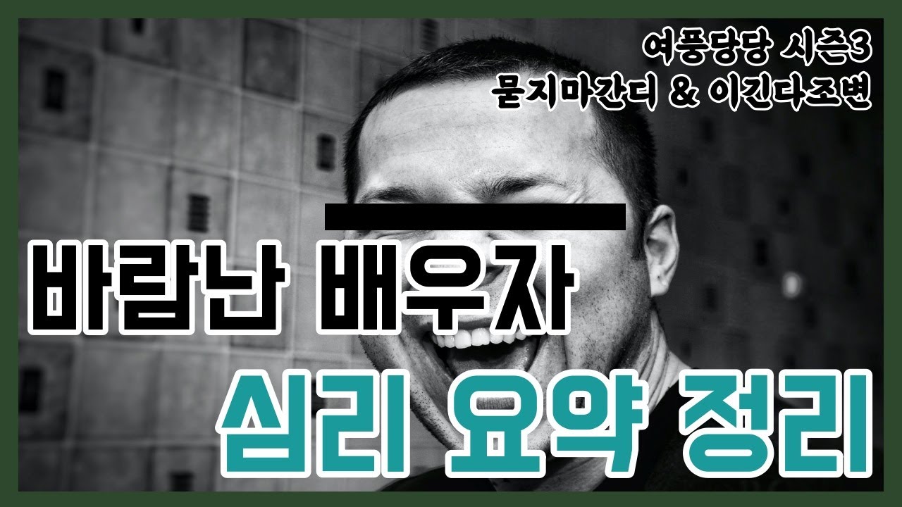 바람난 배우자 심리 요약 정리 - 제 356화  [묻지마 간디]