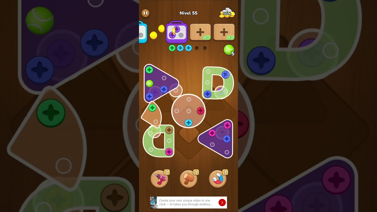 Screw Wood Jam: Tuerca & Perno - Level 55 #Game #ScrewWoodJam #Puzzle
