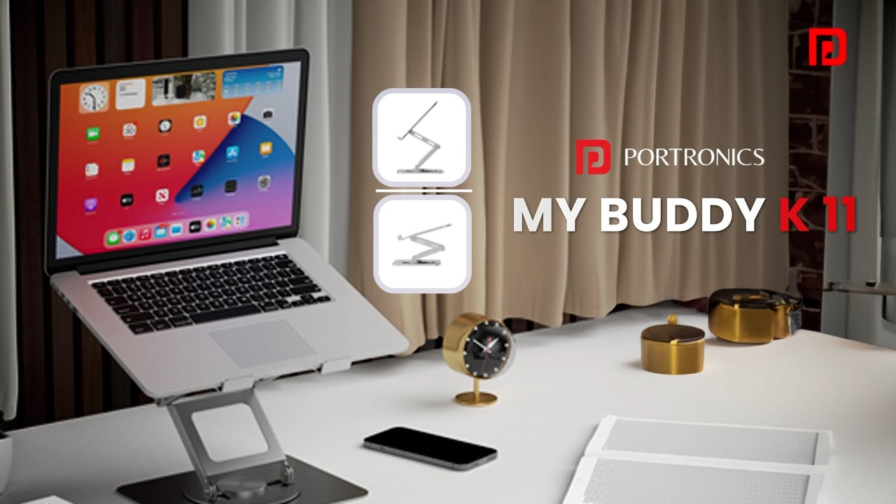 Portronics My Buddy K11 Pro - The Ultimate Metal Laptop Stand for Productivity & Comfort!