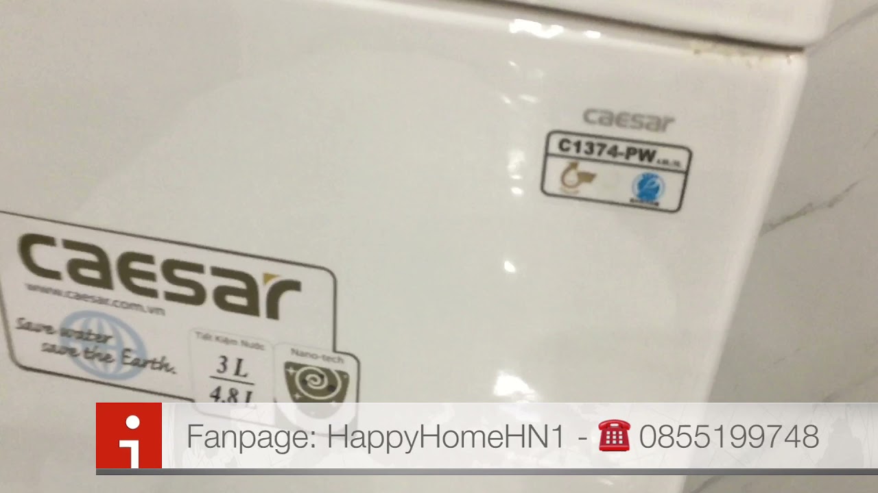 Happyhome - Bồn cầu 1 khối Caesar CD1374, chính hãng, giá rẻ nhất