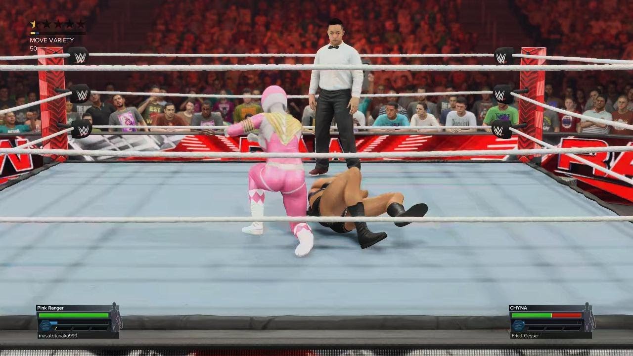 WWE 2K23 online 1v1 divas match Pink ranger vs Chyna