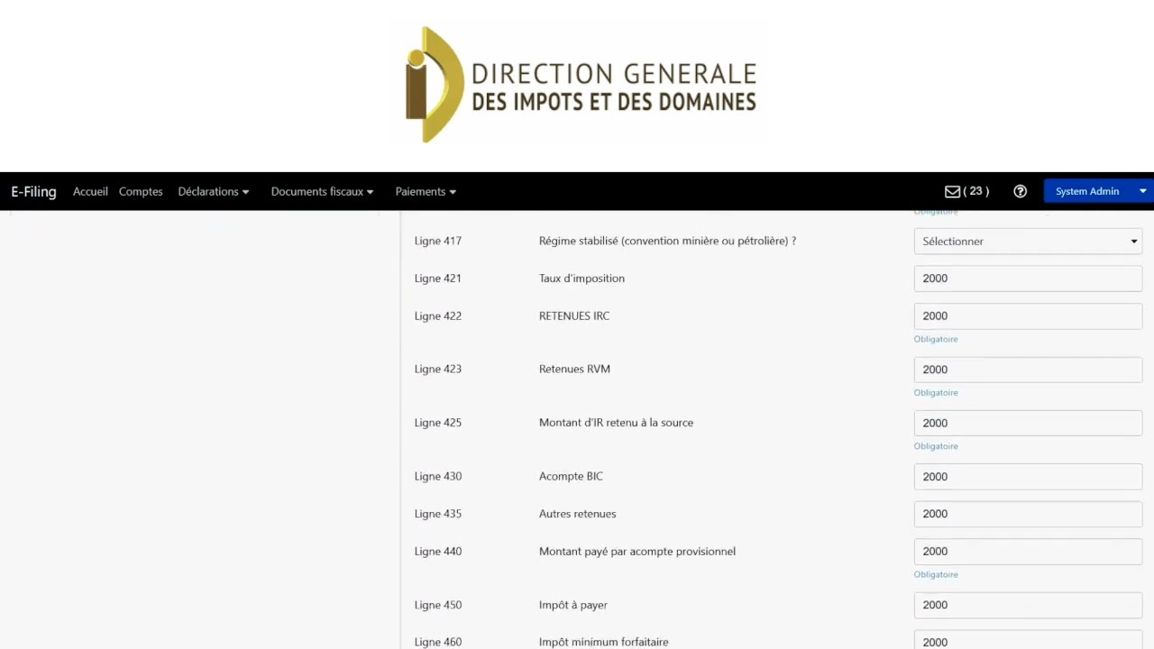Vidéo explicative de la plateforme ETAX 4