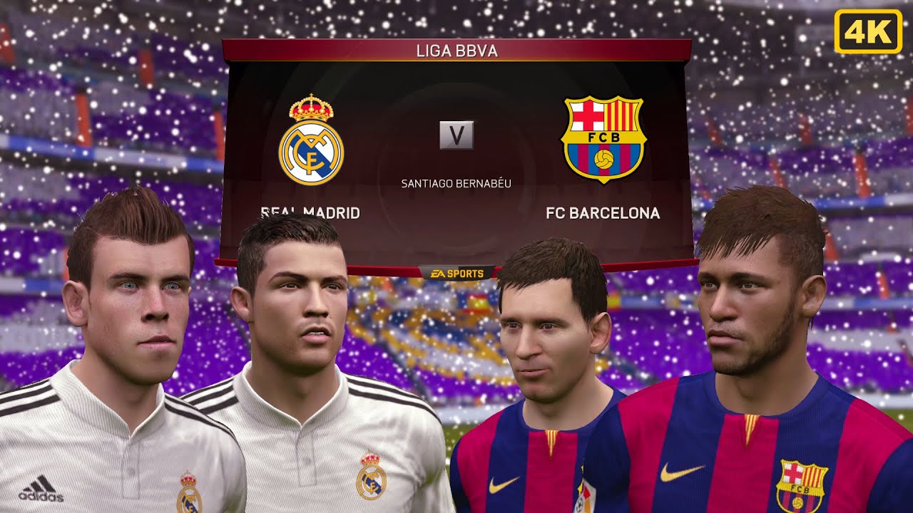 FIFA 15 — Реал Мадрид против ФК Барселона | Полный матч (геймплей 4K для ПК)