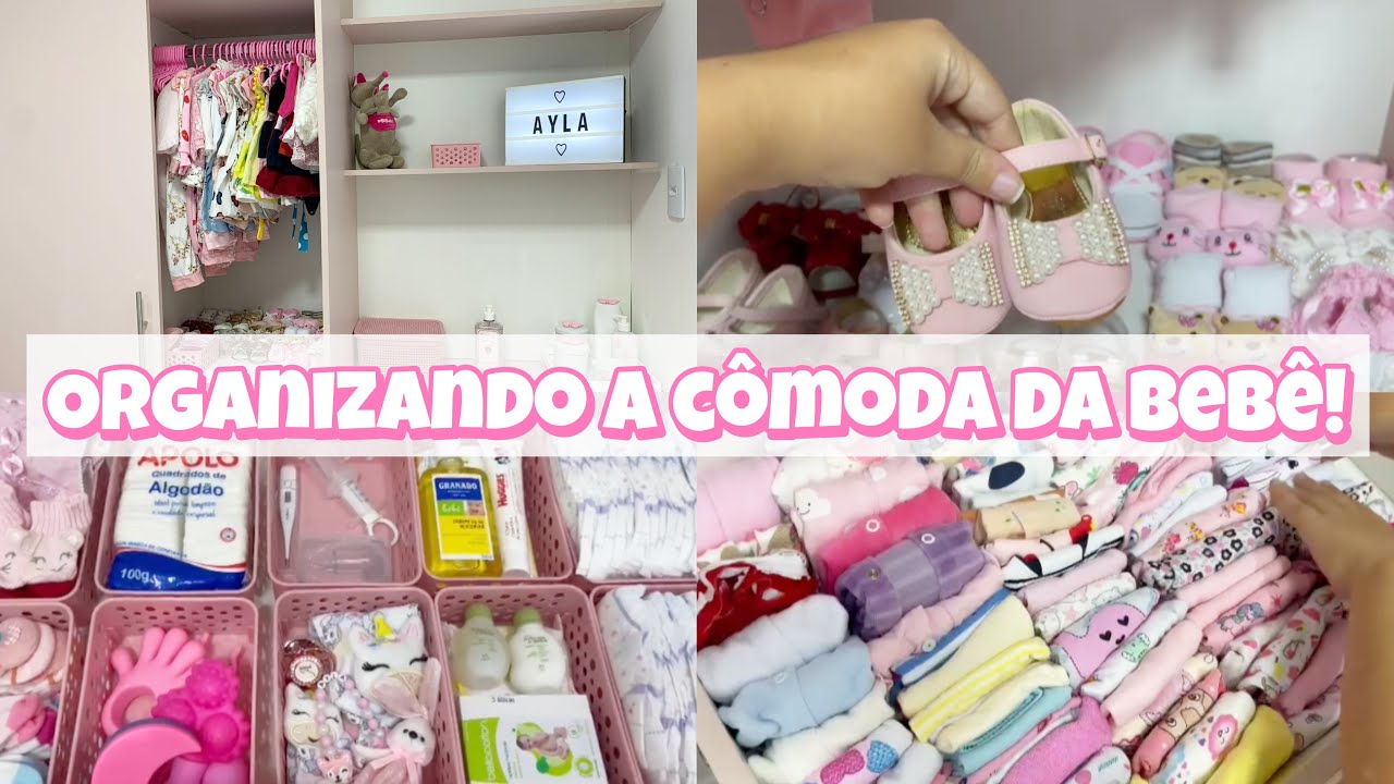 Organizando a cômoda e o guarda roupa da bebe, ficou tudo lindo! 🌸
