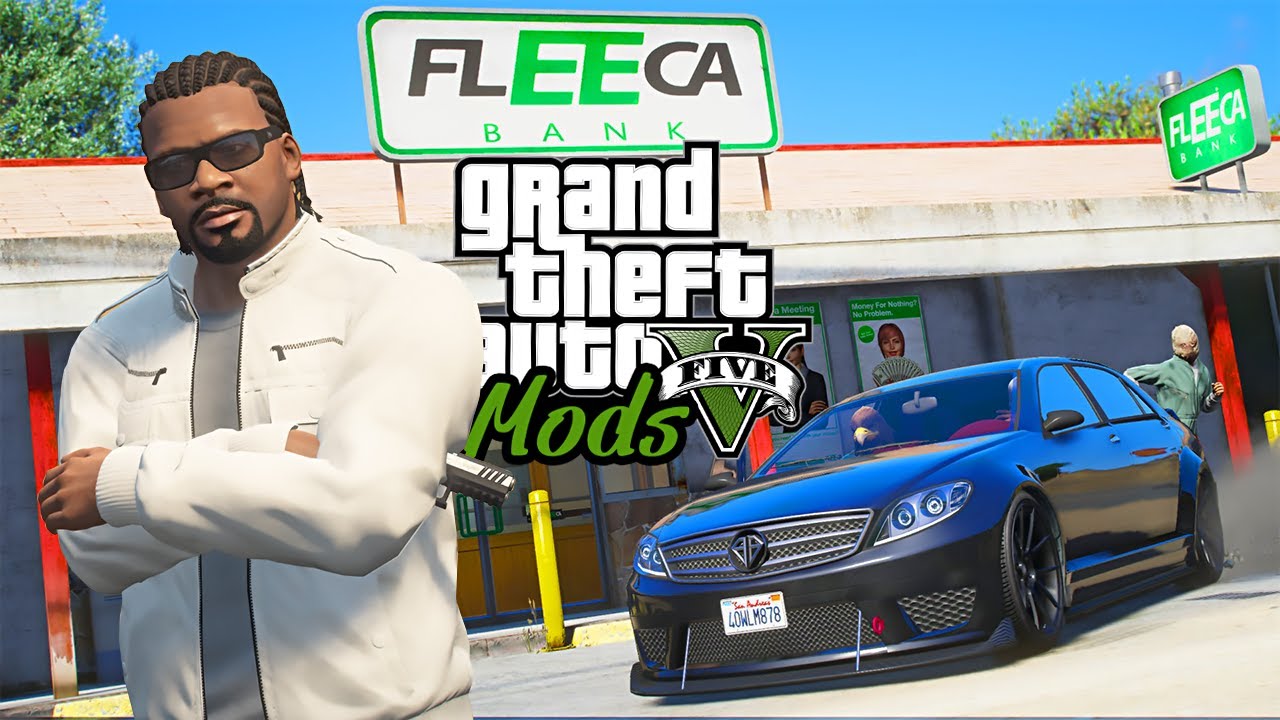 PILOTO DE FUGA DE UM ASSALTOS A BANCOS! - GTA V MOD