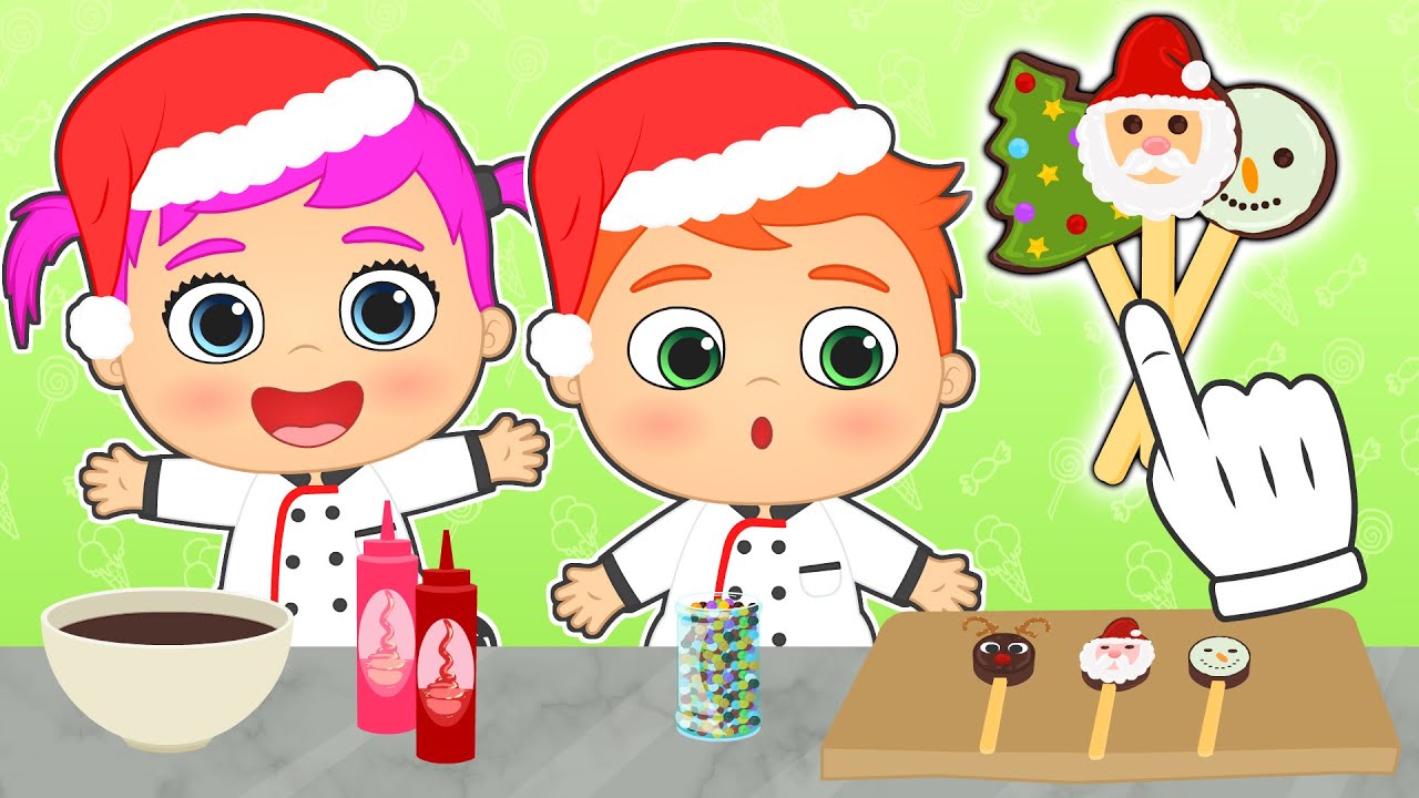 BEBÉS ALEX Y LILY 🍭🎅 Cómo hacer piruletas de Navidad 🎄 Recetas para niños