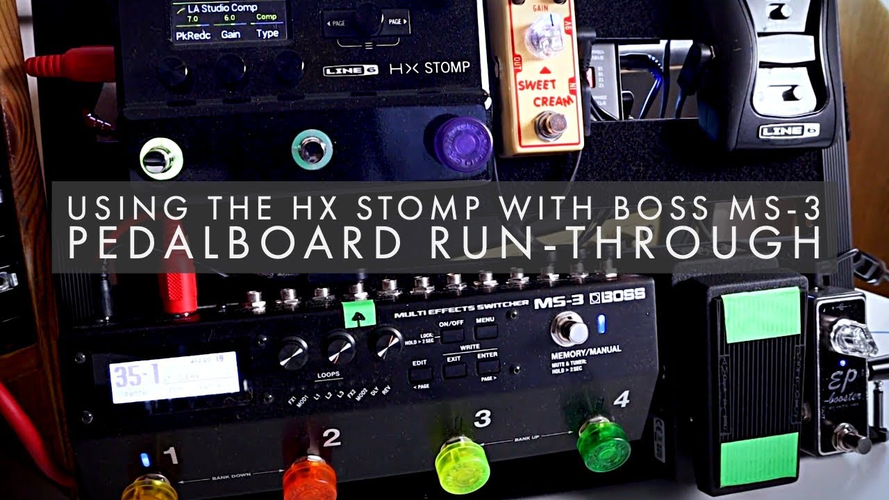 Line 6 HX Stomp and BOSS MS-3 Ultimate Pedalboard combo