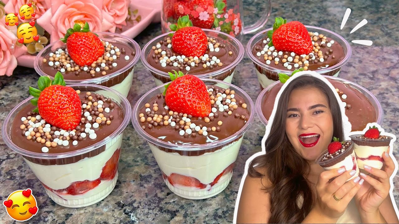 FAÇA E VENDA COPO DA FELICIDADE 🍓🍫🤑 RECEITA FÁCIL E DELICIOSA ❤️