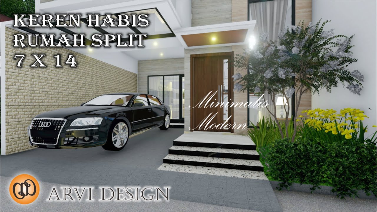 RUMAH MINIMALIS SPLIT LEVEL KEREN HABIS  7 X 14 arvidesign #rumahminimalis