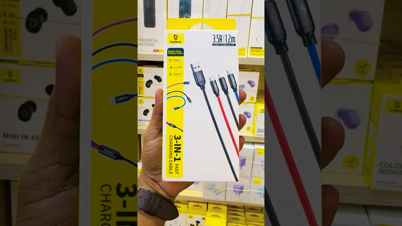 Baseus 3-in-1 Primary Color Cable| Fast Charging & Data Cable | Best Budget 3-in-1 Cable 2026