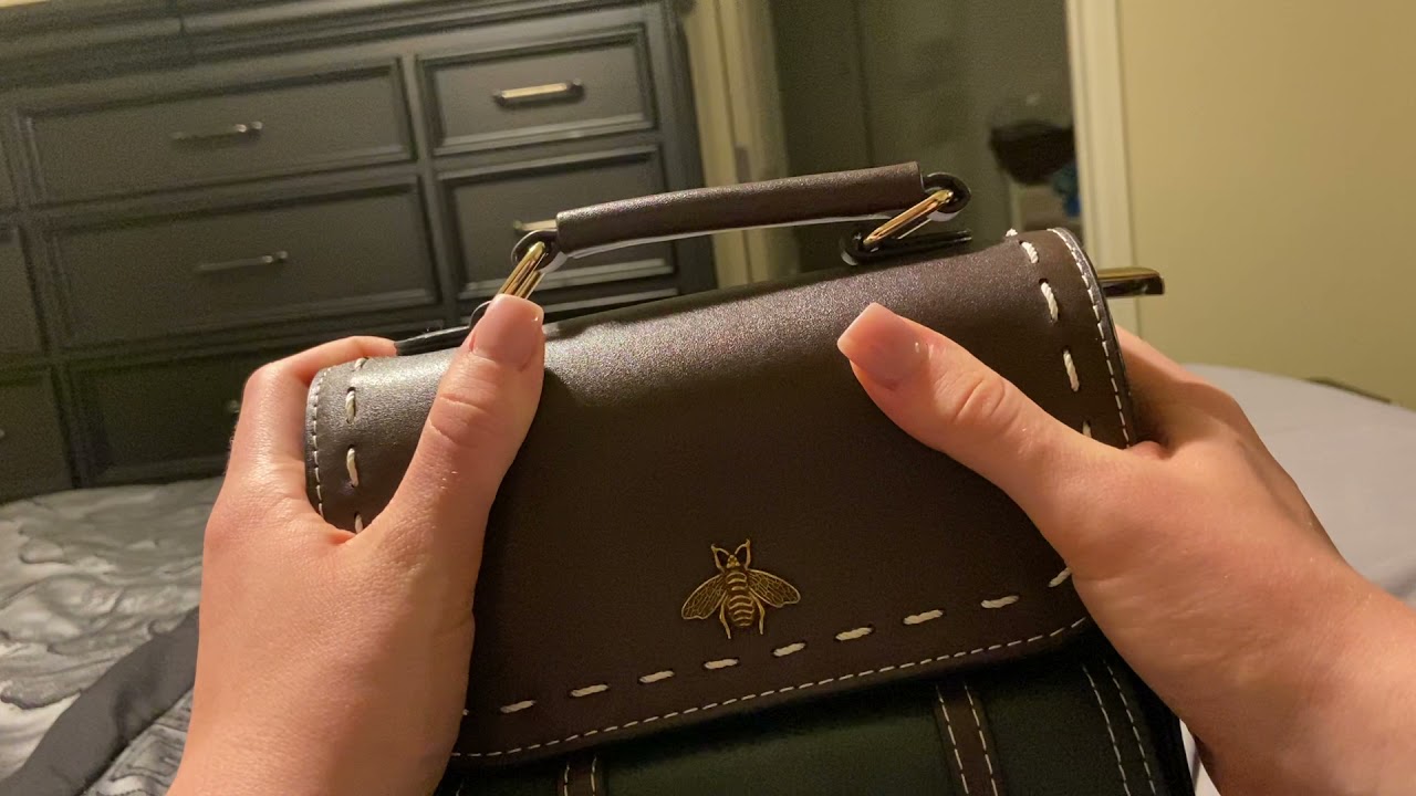 *Asmr*|Going through handbags|Unintelligible soft spoken|Leather sounds