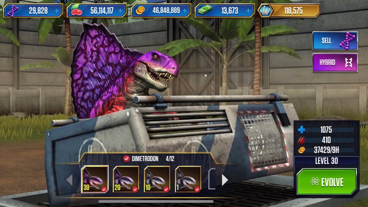 DIMETRODON MAX LEVEL - JURASSIC WORLD THE GAME